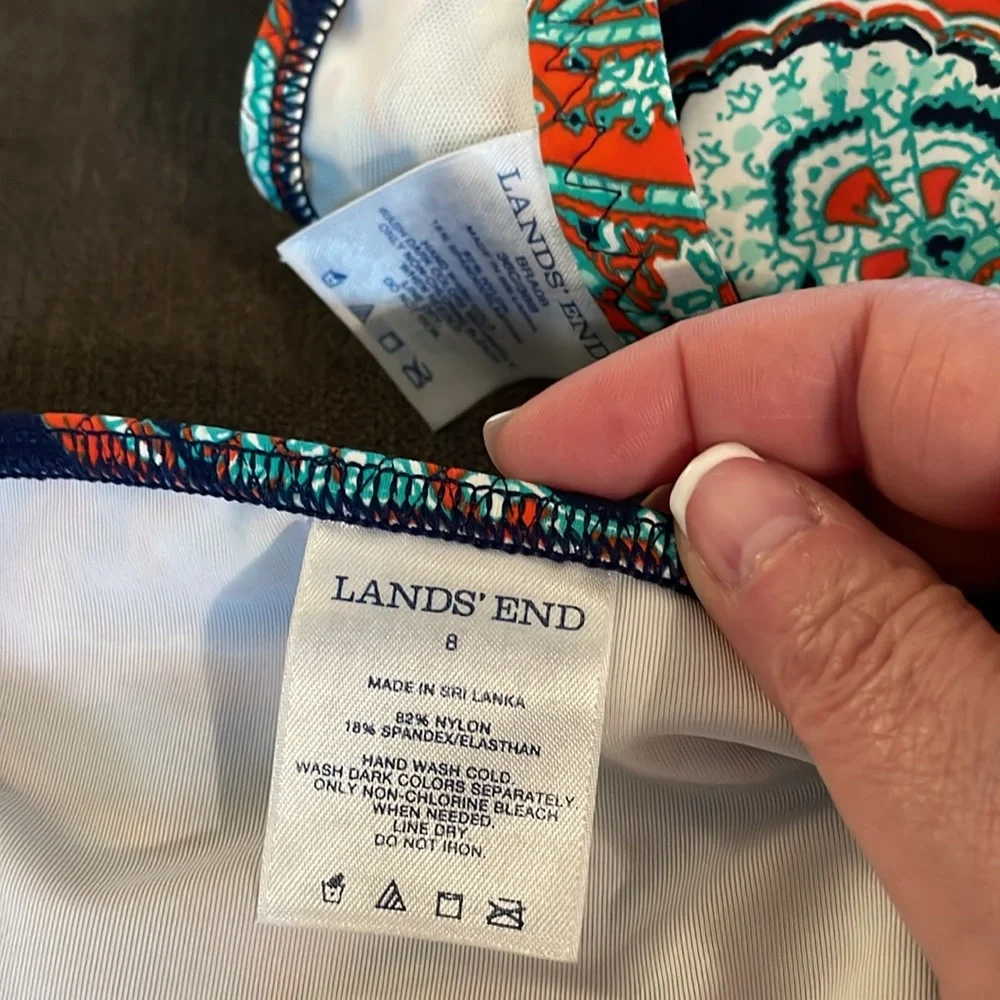 LANDS’ END SIZE 8 Paisley Two Piece Swimsuit - Picture 7 of 7